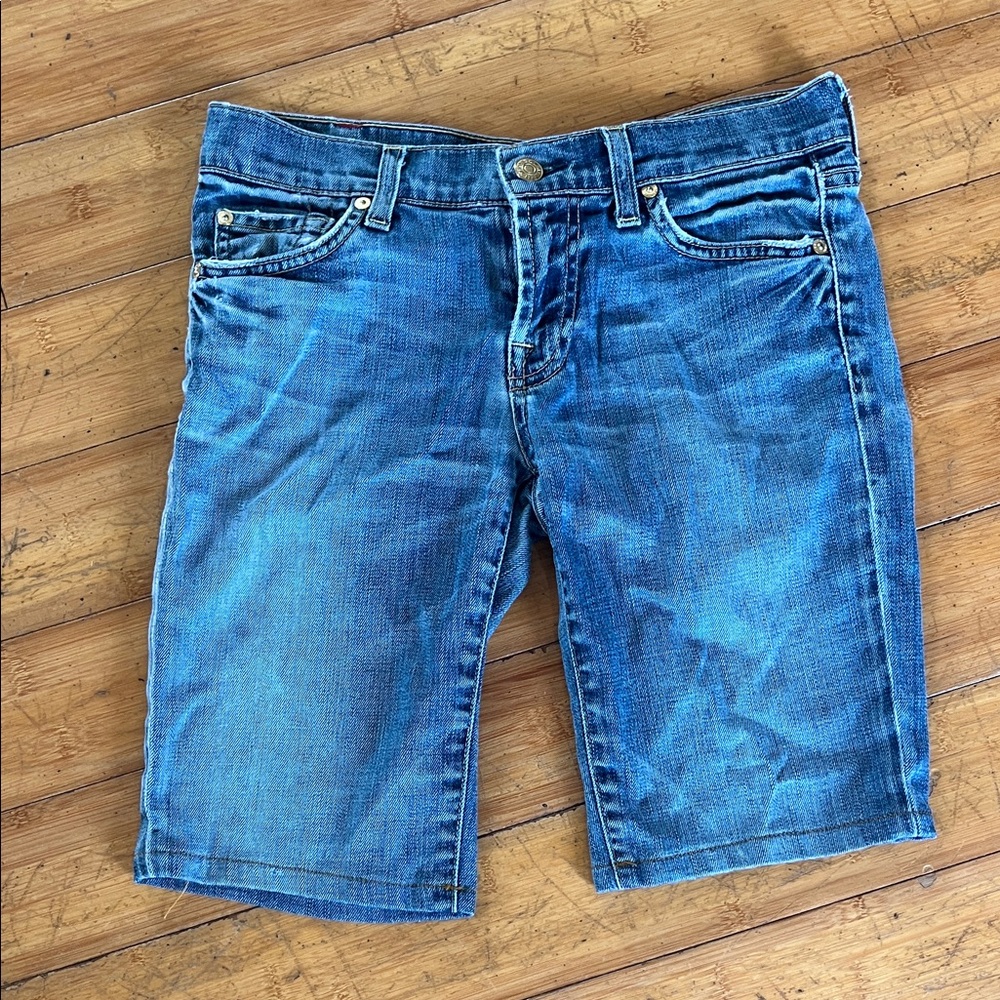 7 For All Mankind Blue Jean Shorts